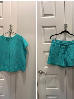 See and Be Seen Turquoise Short Set